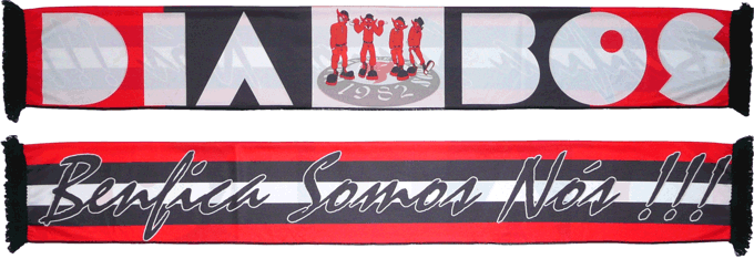 Cachecol Cachecis Benfica Diabos Vermelhos Clockwork Cinza