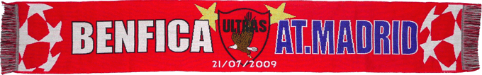 Cachecol Benfica Atltico Madrid Jogo Apresentao 2009-10