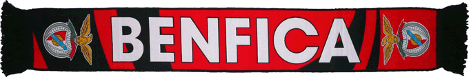 Cachecol Benfica Oficial Curvas Negras Fundo Vermelho