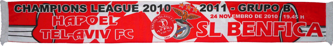 Cachecol Benfica Hapoel Tel Haviv Liga dos Campees 2010-11