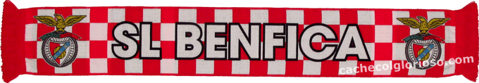 Cachecol SL Benfica Xadrez Vermelho Branco