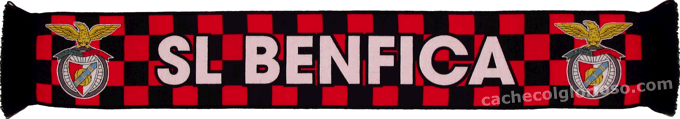 Cachecol SL Benfica Xadrs Vermelho Preto