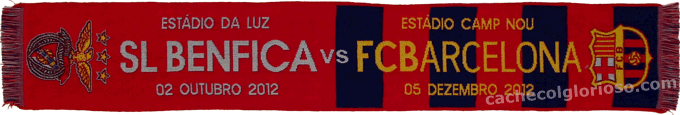 Cachecol Benfica Barcelona Liga dos Campees 2012-13