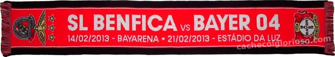 cachecol benfica bayer leverkusen liga europa 2012-13