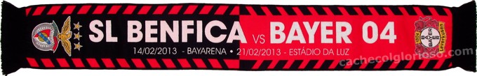 cachecol benfica bayer leverkusen liga europa 2012-13