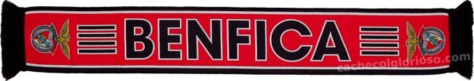 cachecol benfica fundo vermelho quatro listas