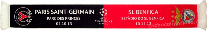 cachecol benfica psg liga campeoes 2013-14