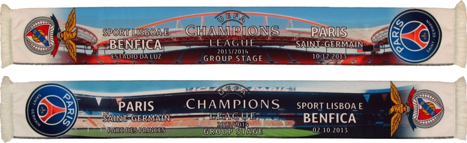 cachecol benfica psg liga campeoes 2013-14