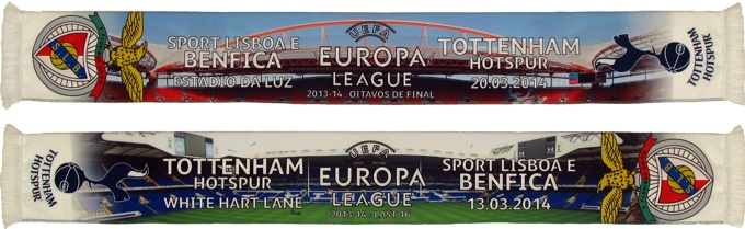 cachecol benfica tottenham liga europa 2013-14