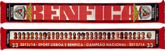 cachecol benfica vencedor campeonato 2013-14 33