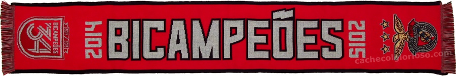 cachecol benfica bicampeoes 34 vermelho
