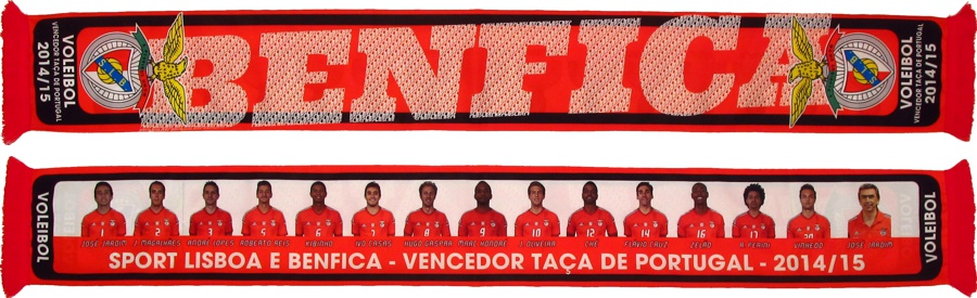 cachecol benfica voleibol taca portugal 2014-15