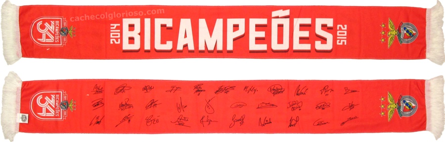 cachecol benfica bicampeoes assinaturas