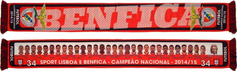 cachecol benfica futebol campeao nacional 2014-15