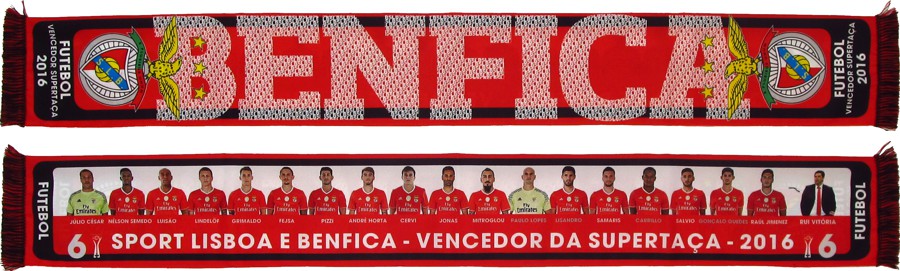 cachecol benfica futebol vencedor supertaca 2016 atletas