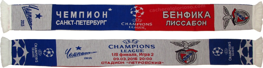 cachecol zenit benfica liga campeoes 2015-16