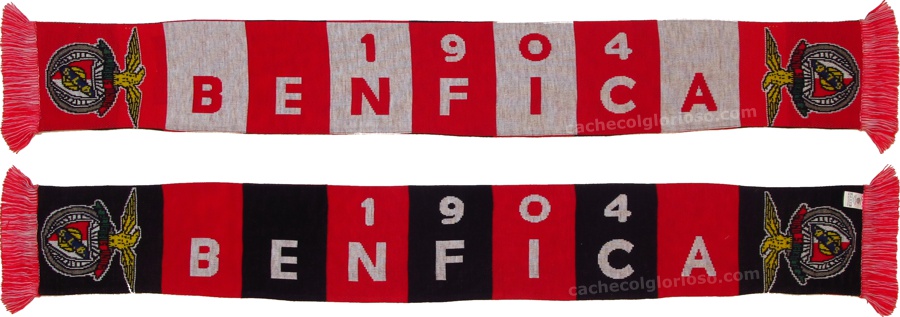 cachecol benfica listas vermelho branco preto la duplo ILJ2818