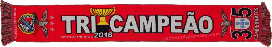cachecol benfica tricampeao 35 2015-16