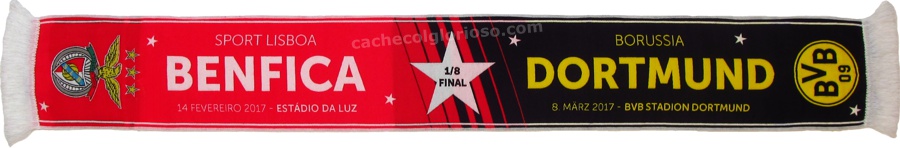 cachecol benfica borussia dortmund liga campeoes 2016-17