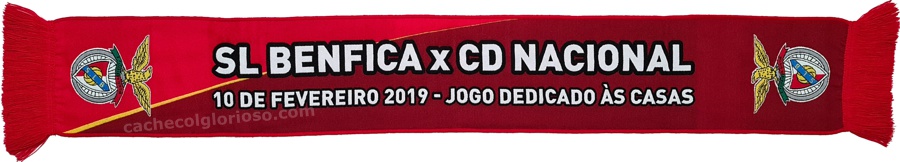 cachecol sl benfica nacional 2019 jogo dedicado as casas