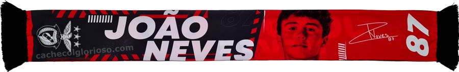 cachecol benfica atletas 2022-23 joao neves 87