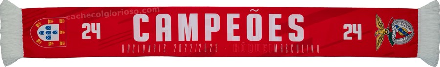 cachecol benfica campeoes hoquei 2022-23 24