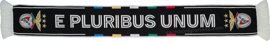 cachecol benfica e pluribus unum preto cinco cores