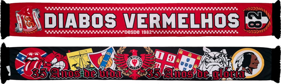 cachecol diabos vermelhos 35 anos