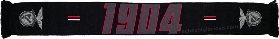 cachecol benfica 1904 preto letras cinza oficial 2024-25 lj08829
