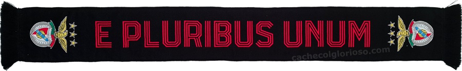 cachecol benfica e pluribus unum preto letras vermelhas oficial 2024-25 lj08825
