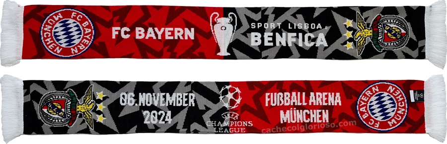 cachecol benfica bayern munchen liga campeoes 2024-25