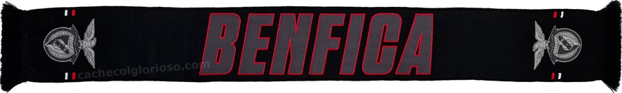 cachecol benfica fundo preto letras cinza oficial 2024-25 lj08827