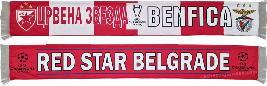 cachecol benfica estrela vermelha crvena zvezda liga dos campeoes 2024-25