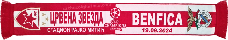 cachecol benfica estrela vermelha crvena zvezda liga dos campeoes 2024-25