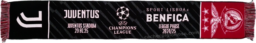 cachecol benfica juventus liga dos campeoes 2024-25
