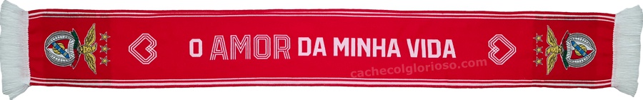 cachecol benfica o amor da minha vida vermelho oficial 2024-25 lj09224