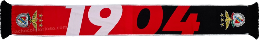 cachecol benfica 1904 vermelho preto oficial 2024-25 lj08847