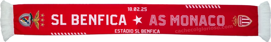 cachecol benfica monaco liga dos campeoes 2024-25 lj09259
