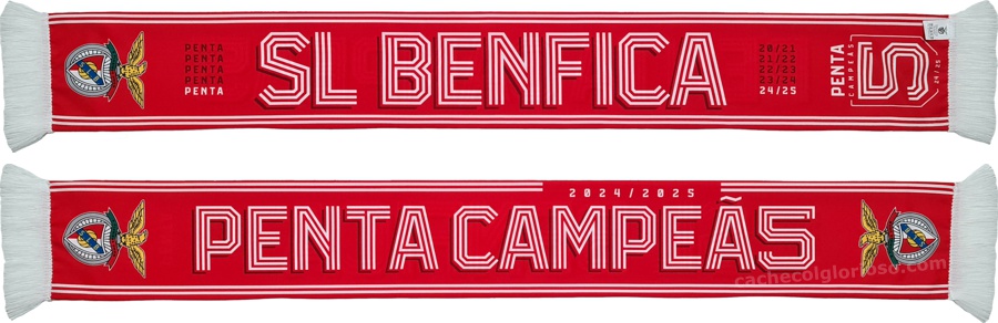 cachecol sl benfica pentacampeas futebol feminino 2024-25 lj09446