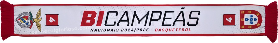 cachecol benfica bicampeas nacionais basquetebol 2024-25