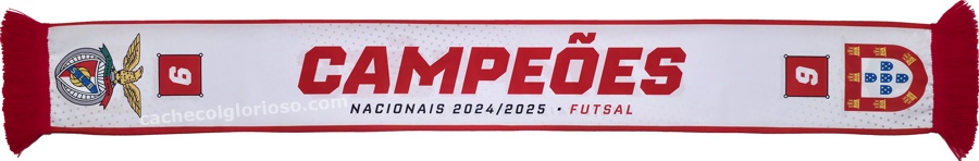 cachecol benfica campeoes nacionais futsal 2024-25