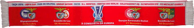 Cachecol Cachecis Benfica Grupo B Taa Uefa 2008 2009