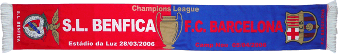 Cachecol Benfica Barcelona Liga dos Campees 2005-2006