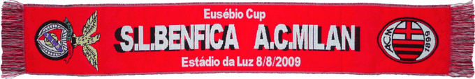 Cachecol Cachecis Benfica AC Milan Eusbio Cup 2009