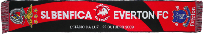 Cachecol Cachecis Benfica Everton Liga Europa 2009-2010