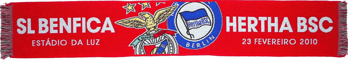 Cachecol Benfica Hertha Berlim Liga Europa 2009-10