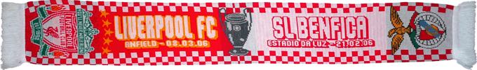 Cachecol Benfica Liverpool Liga Campees 2005-06