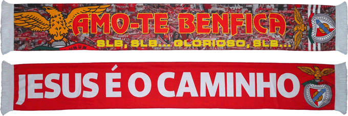 Cachecol Amo-te Benfica SLB Glorioso Jesus  o Caminho