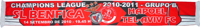 Cachecol Benfica Hapoel Tel Haviv Liga dos Campees 2010-11