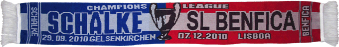 Cachecol Benfica Schalke 04 Liga dos Campees 2010-11